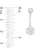 Banter 014 Gauge 4Mm Cubic Zirconia Spiked Ball Belly Button Ring In 14K White Gold Belly Button