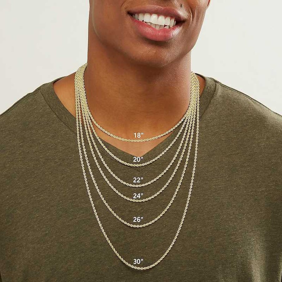 Banter 10K Hollow White Gold Rope Chain - 18" Necklaces