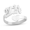 Banter Heart And Year Gothic Personalized Ring In Solid Sterling Silver Rings