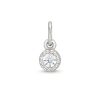 Banter Cubic Zirconia Round Bezel Bracelet Charm In 14K Semi-Solid White Gold Charms