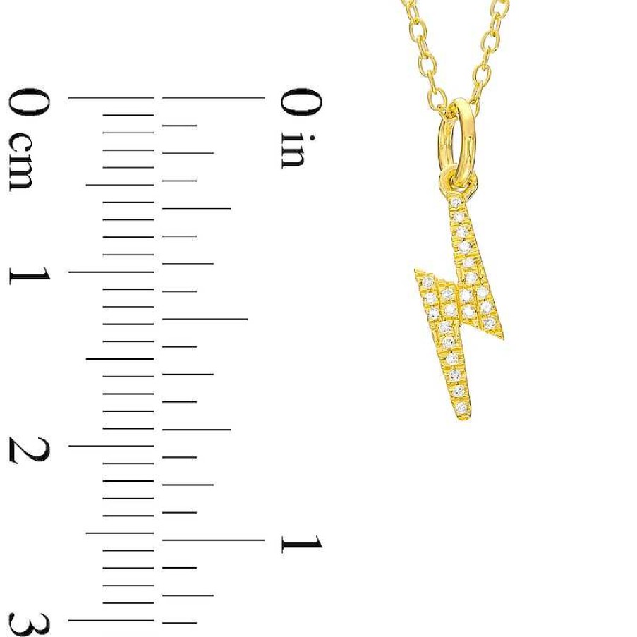 Banter 1/20 Ct. T.W. Diamond Lightning Bolt Necklace In Sterling Silver With 14K Gold Plate - 18" Necklaces