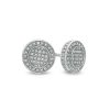 Banter 1/10 Ct. T.W. Composite Diamond Beaded Frame And Outer Edge Stud Earrings In Sterling Silver Earrings