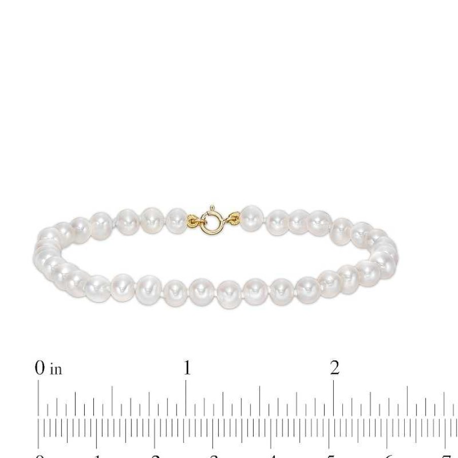 Banter 4.5-5Mm Cultured Freshwater Pearl Strand Bracelet With 10K Gold Clasp Bracelets