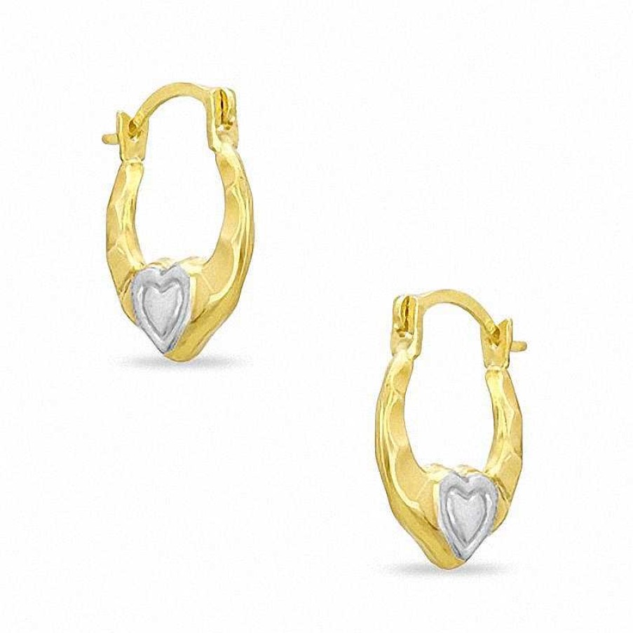 Banter Heart Hoop Earrings In 10K Two-Tone Gold Earrings