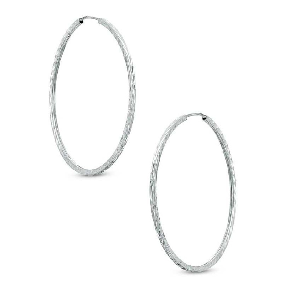 Banter 40Mm Diamond-Cut Hoop Earrings In Sterling Silver Earrings