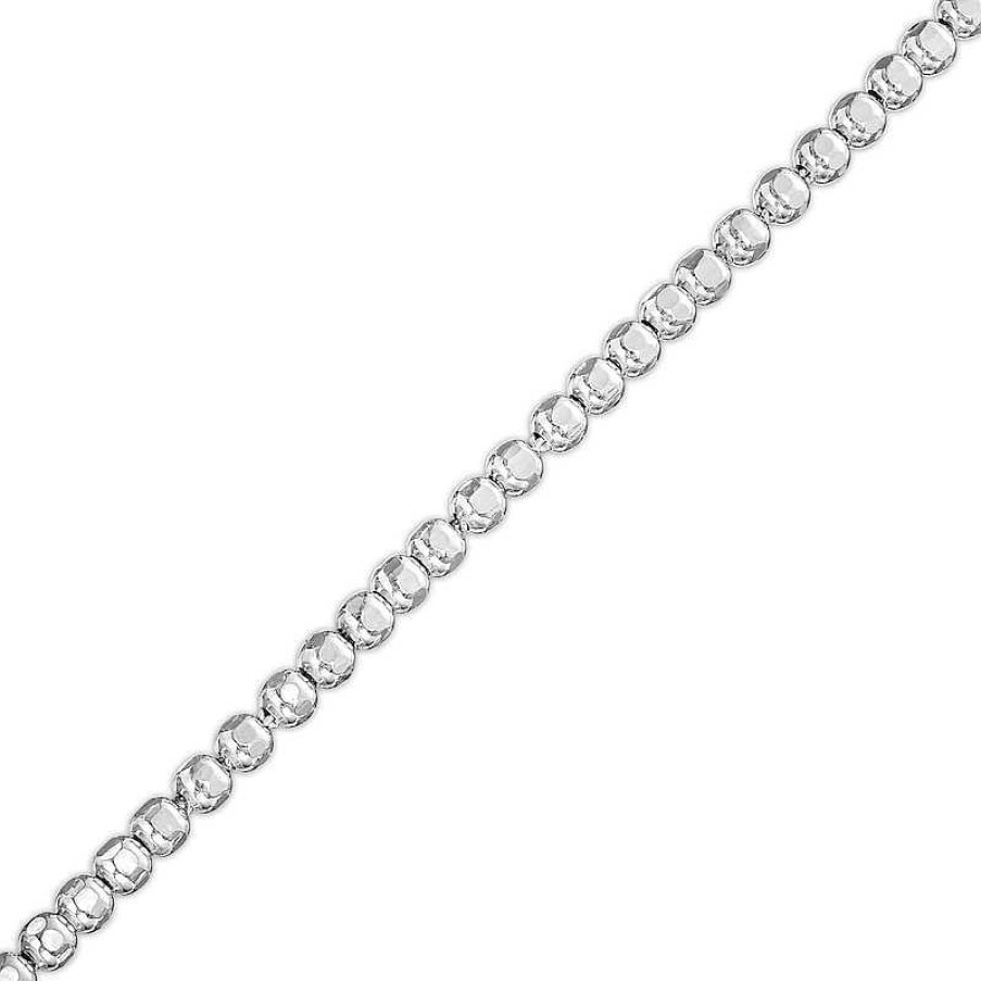 Banter Sterling Silver Diamond-Cut Bead Chain Anklet Made In Italy Ankle