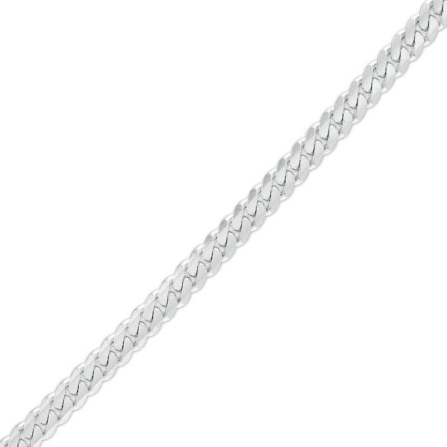 Banter Made In Italy Pav Miami Curb Chain Bracelet In Solid Sterling Silver - 7.5" Bracelets