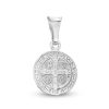 Banter Made In Italy Reversible Saint Benedict And Cross Necklace Charm In Hollow Sterling Silver Charms