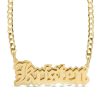 Banter Double Plated Gothic Nameplate Curb Chain Necklace In Sterling Silver With 14K Gold Plate - 18" Necklaces