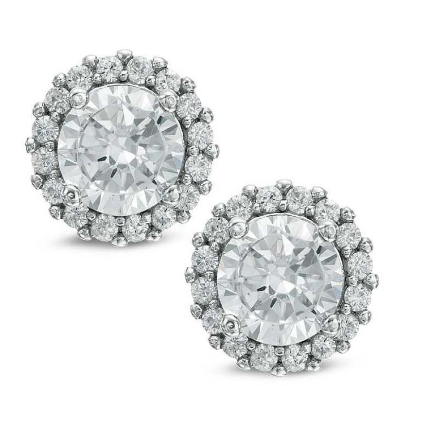 Banter 6Mm Cubic Zirconia Frame Stud Earrings In Sterling Silver Earrings