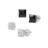 Banter 7Mm Black And White Cubic Zirconia Stud Earrings Set In Sterling Silver Earrings