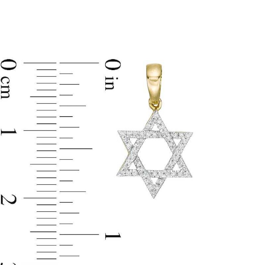 Banter 1/10 Ct. T.W. Diamond Star Of David Necklace Charm In 10K Gold Charms