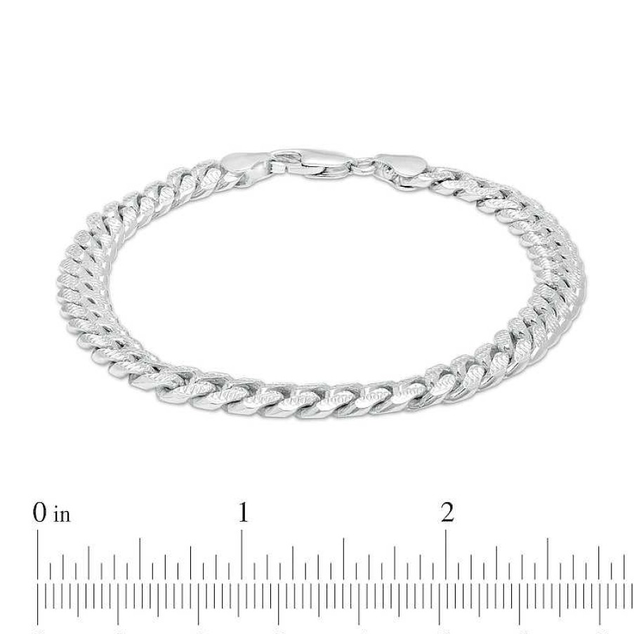 Banter Made In Italy Pav Miami Curb Chain Bracelet In Solid Sterling Silver - 8.5" Bracelets