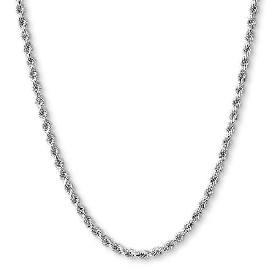 Banter 10K Hollow White Gold Rope Chain - 26" Necklaces