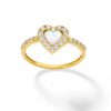 Banter 10K Solid Gold Simulated Opal And Cz Heart Ring - Size 7 Rings