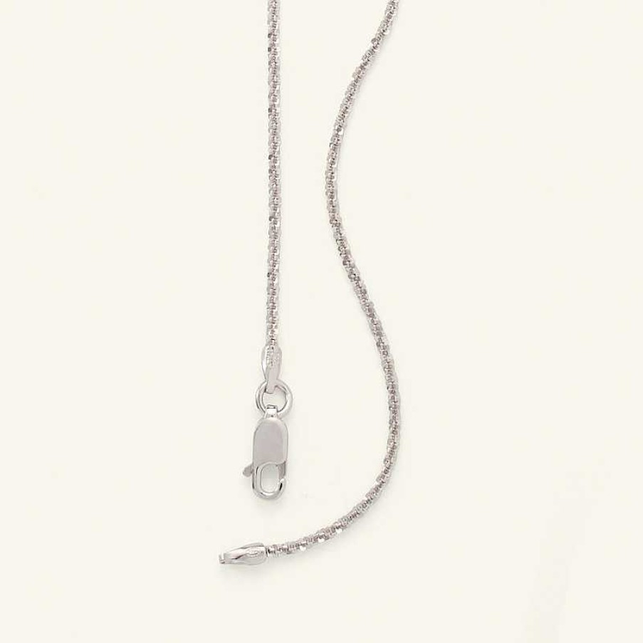 Banter Made In Italy 030 Gauge Sparkle Chain Necklace In Sterling Silver - 18" Necklaces