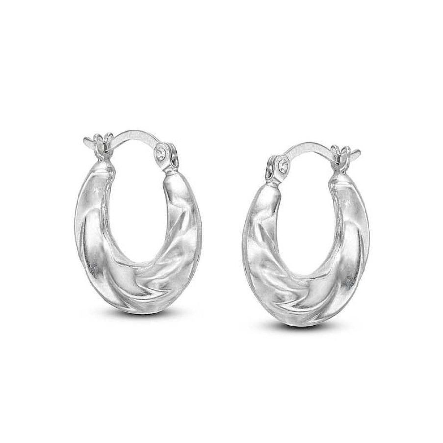 Banter Puffy Twist Hoop Earrings In Hollow Sterling Silver Earrings