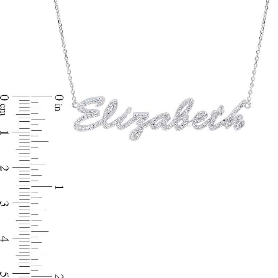 Banter Simulated Sapphire Personalized Name Cable Chain Necklace In Sterling Silver - 18" Necklaces