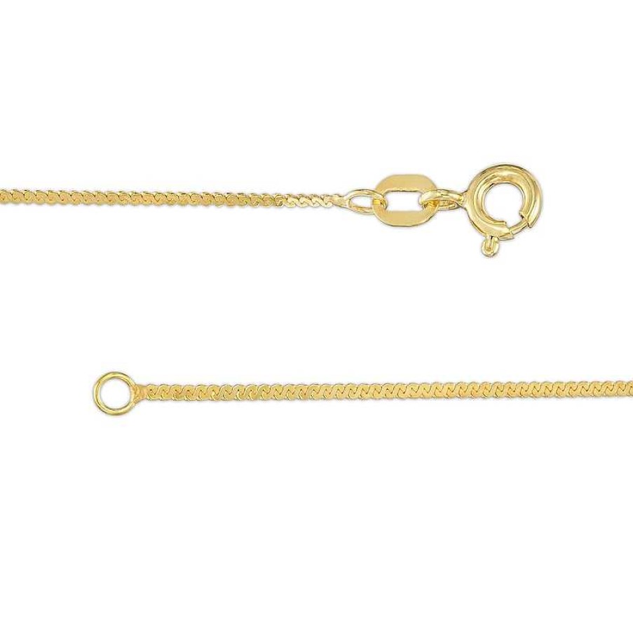 Banter .92Mm Serpentine Chain Necklace In 10K Solid Gold - 16" Necklaces