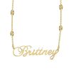 Banter Cursive Nameplate Saturn Chain Necklace In Sterling Silver With 14K Gold Plate - 18" Necklaces