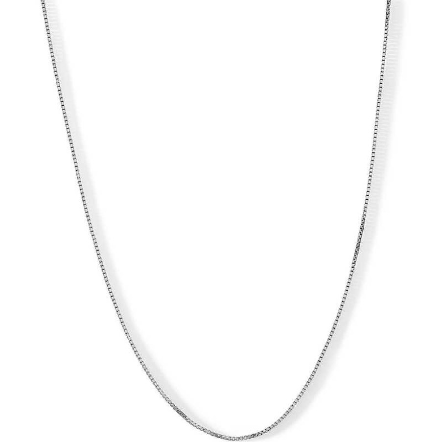 Banter Made In Italy 015 Gauge Box Chain Necklace In Solid Sterling Silver - 24" Necklaces