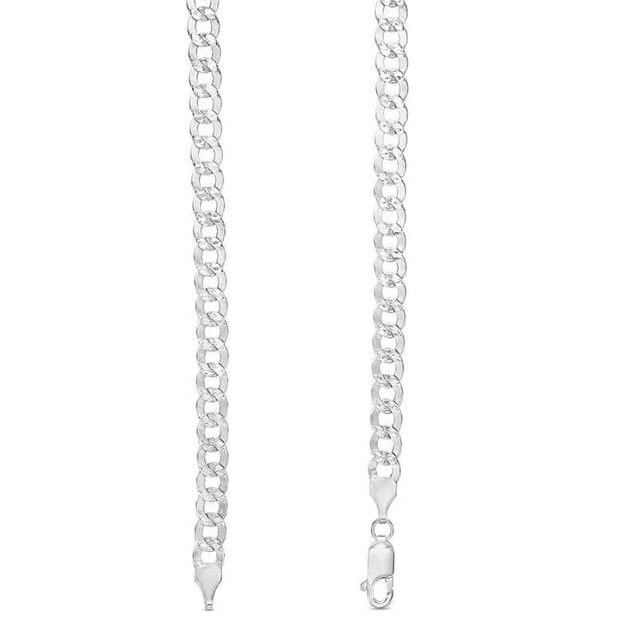 Banter 10K Semi-Solid White Gold Diamond-Cut Curb Chain - 20" Necklaces