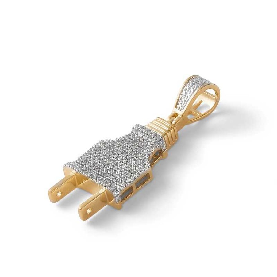 Banter 1/5 Ct. T.W. Diamond Electrical Plug Necklace Charm In 10K Gold Charms