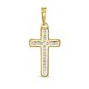 Banter Cubic Zirconia Petite Crucifix Necklace Charm In 10K Hollow Gold Charms