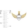 Banter 10K Solid Gold Double Heart With Wings Two-Tone Necklace Charm Charms