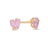 Banter Child'S 4Mm Heart-Shaped Pink Cubic Zirconia Solitaire Stud Earrings In 14K Gold Earrings