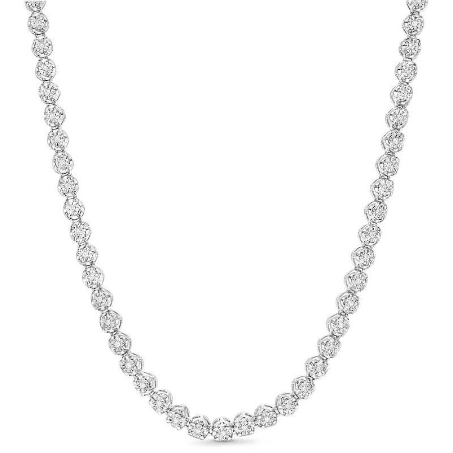 Banter 3/8 Ct. T.W. Diamond Tennis Necklace In Solid Sterling Silver - 14" Necklaces