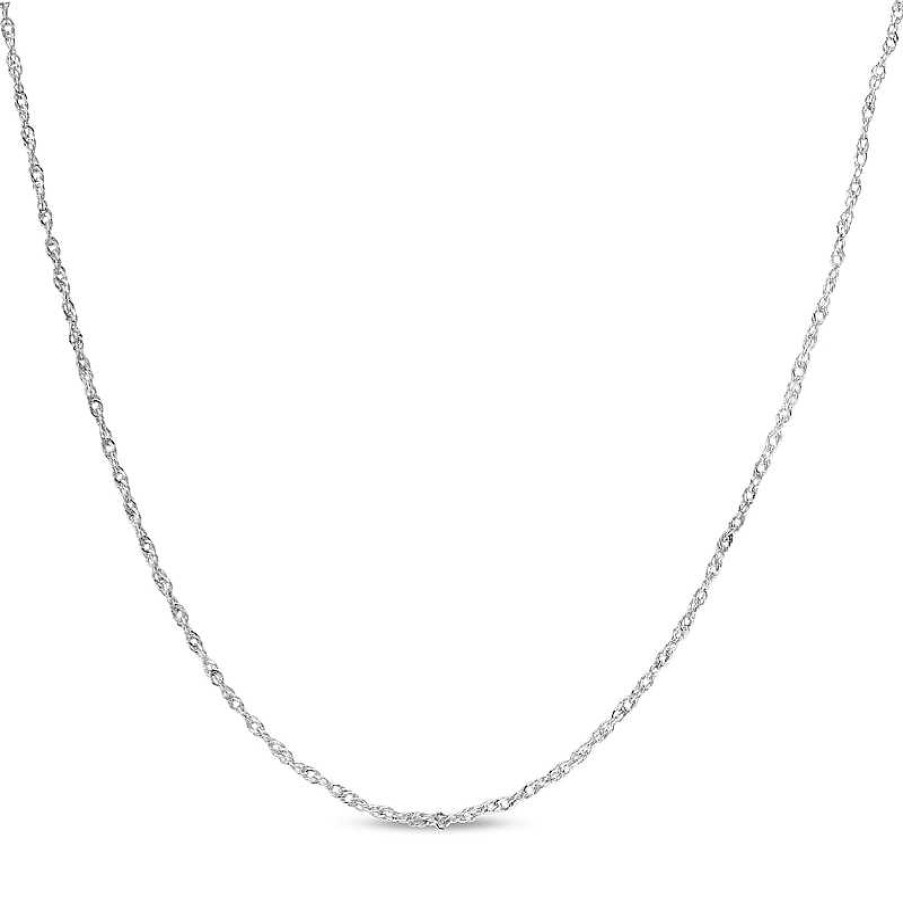 Banter 018 Gauge Solid Singapore Chain Necklace In Brass With Silver Electroplate - 26" Necklaces