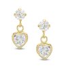 Banter 4Mm Heart-Shaped Cubic Zirconia Drop Earrings In 10K Gold Earrings