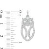 Banter Cubic Zirconia Mini Owl Outline Solid Necklace Charm In Solid Sterling Silver Charms