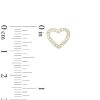 Banter 4Mm Cubic Zirconia Solitaire And Heart Outline Stud Earrings Set In Sterling Silver With 18K Gold Plate Earrings