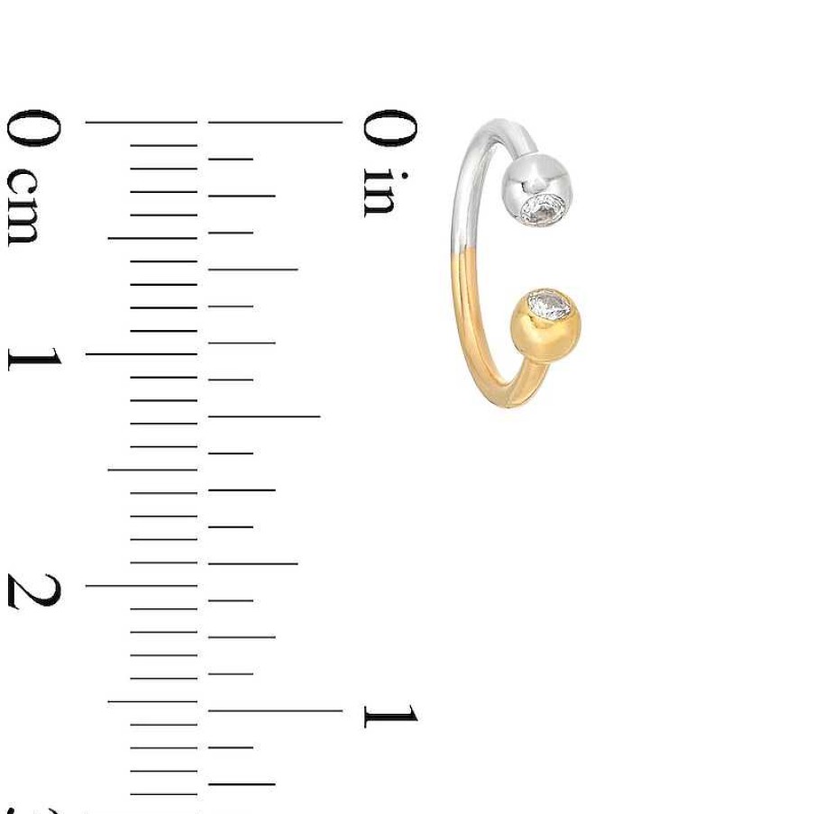 Banter 14K Gold Cz Two-Tone Horseshoe - 16G 3/8" Nose