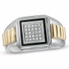 Banter 1/8 Ct. T.W. Diamond Square Ridged Ring In Two-Tone Stainless Steel Rings