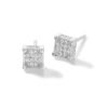 Banter Cubic Zirconia Beaded Square Composite Stud Earrings In Sterling Silver Earrings