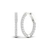 Banter 10K Solid White Gold 1 Ct. T.W. Lab-Created Diamond Small Inside Out Hoops Earrings