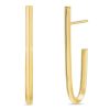 Banter 34 X 11.7Mm Knife Edge Linear J-Hoop Earrings In 10K Gold Earrings