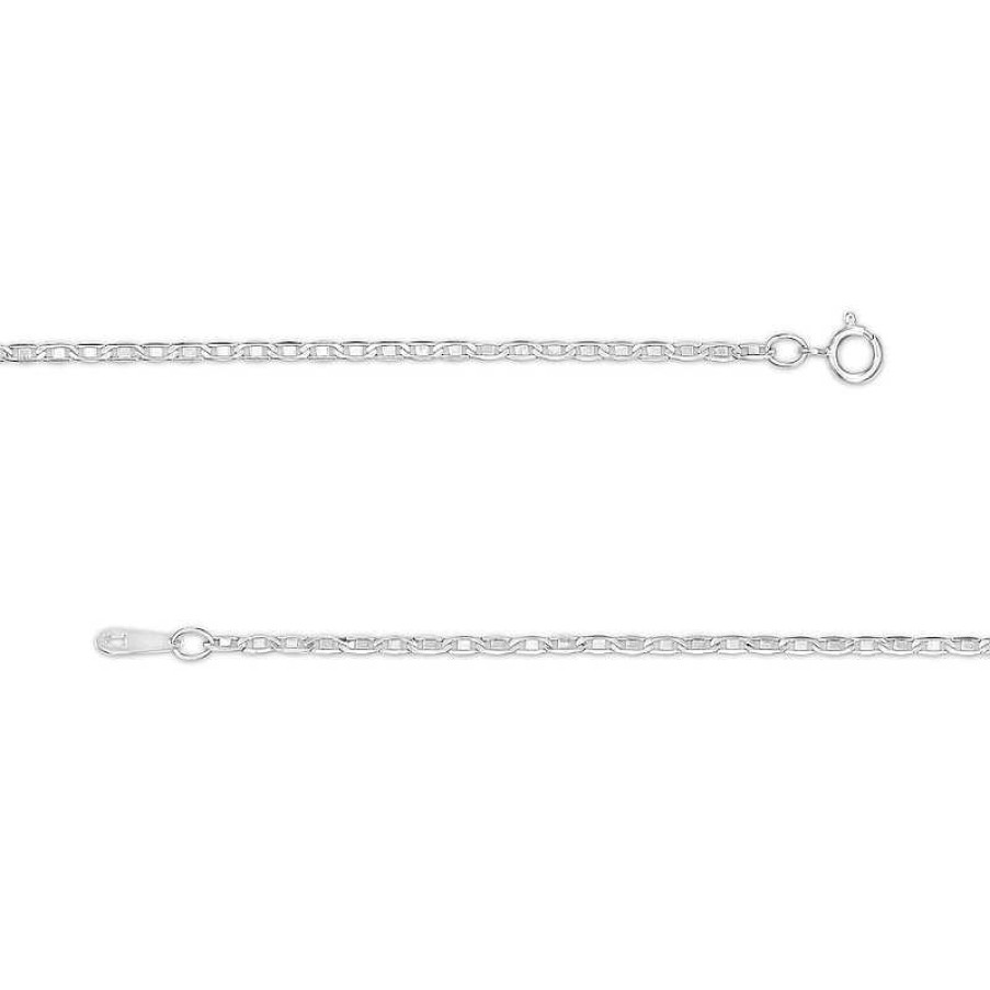 Banter 1.7Mm Valentino Chain Necklace In 10K Hollow White Gold - 18" Necklaces