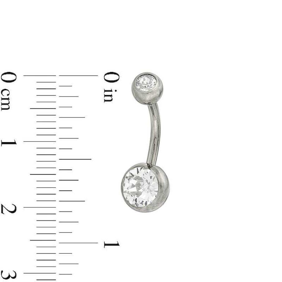 Banter Titanium Crystal Belly Button Ring - 14G 7/16" Belly Button