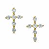 Banter Cubic Zirconia Cross Stud Earrings In 10K Gold Earrings