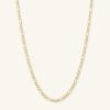 Banter 060 Gauge Figaro Chain Necklace In 14K Hollow Gold - 22" Necklaces