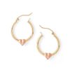 Banter 10K Two-Tone Gold Heart On Hoop Earrings Earrings