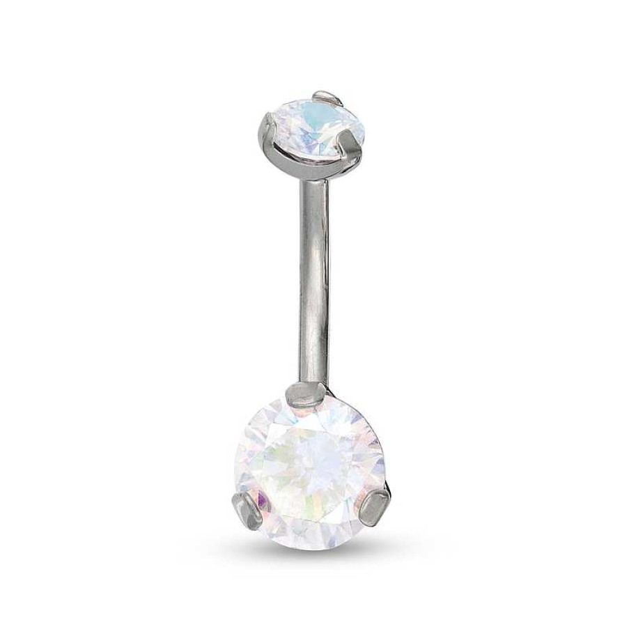 Banter Titanium Cz Iridescent Belly Button Ring - 14G 7/16" Belly Button