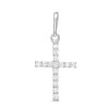 Banter Cubic Zirconia Cross Necklace Charm In 10K Solid White Gold Charms