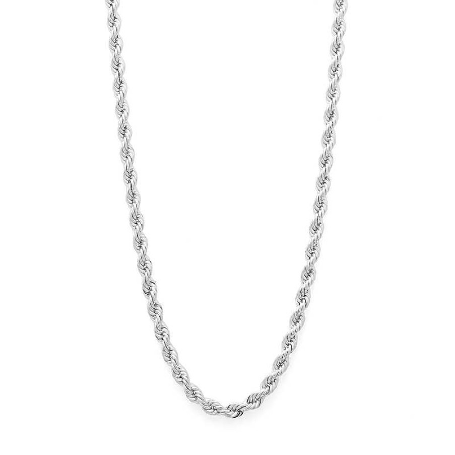 Banter 10K Hollow White Gold Rope Chain - 24" Necklaces