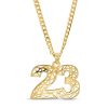 Banter Two Digit Cutout Curb Chain Personalized Necklace In Solid Sterling Silver With 14K Gold Plate Necklaces