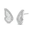 Banter Cubic Zirconia Butterfly Wing Stud Earrings In Solid Sterling Silver Earrings